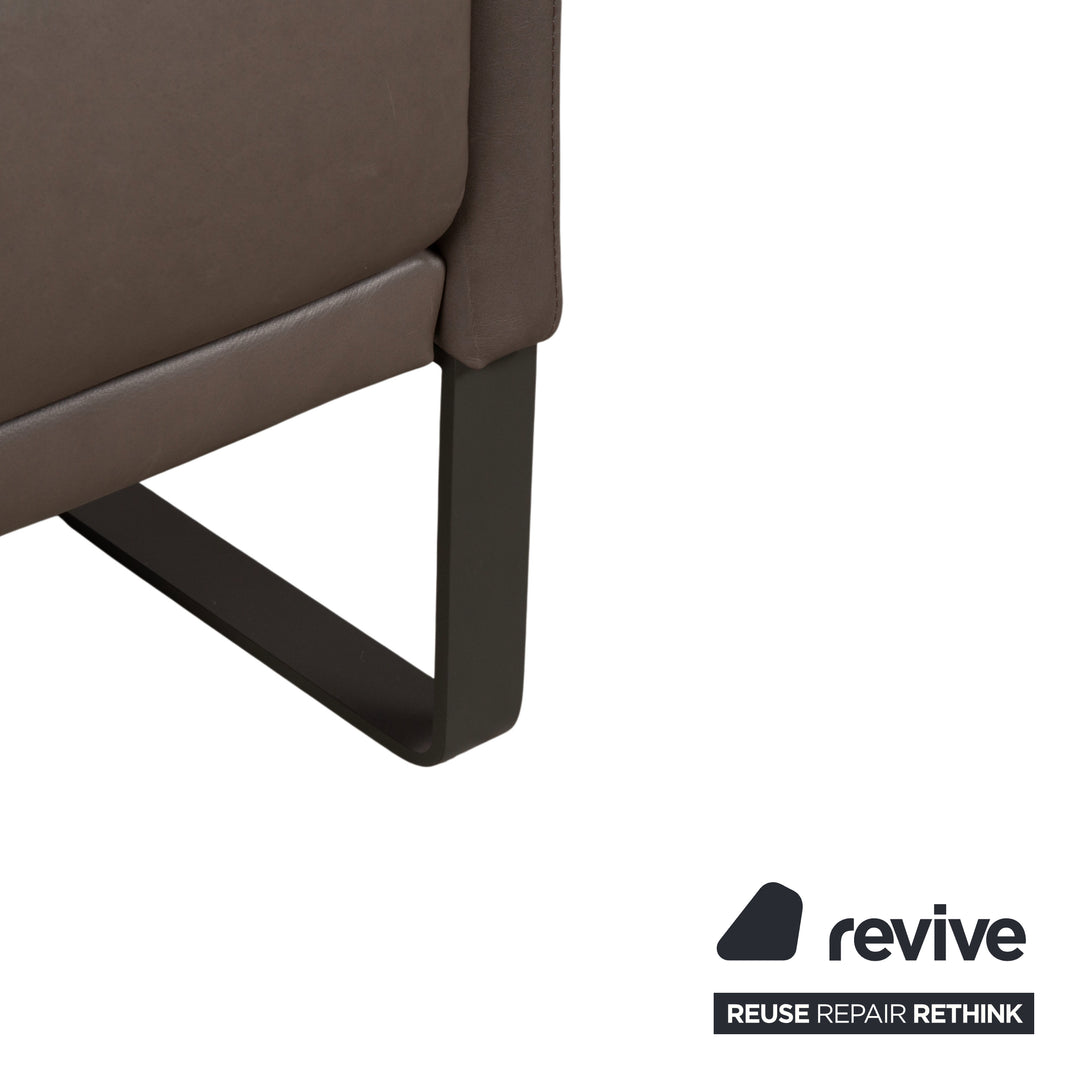 Rolf Benz Cara Leder Zweisitzer Grau Braun Taupe Sofa Couch