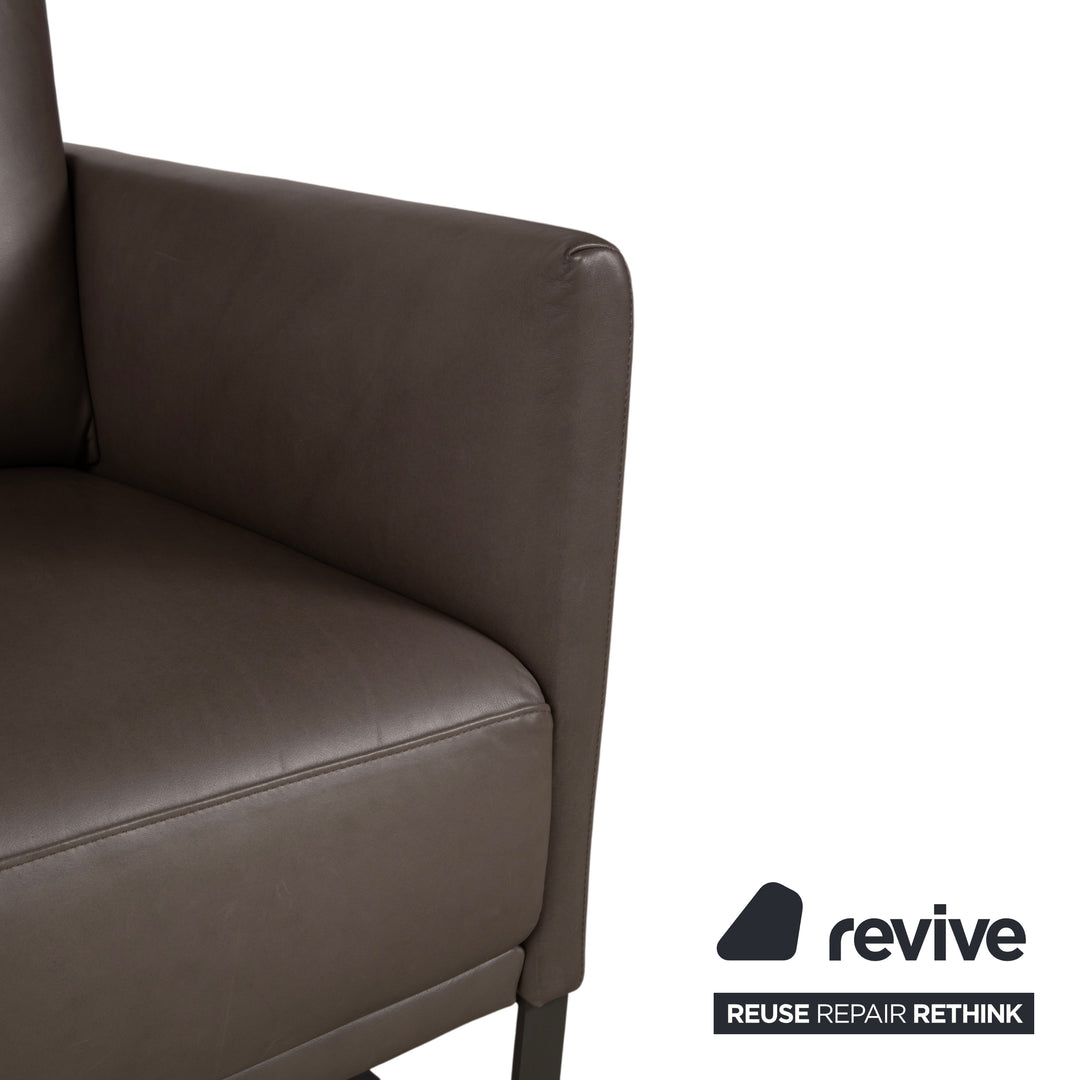 Rolf Benz Cara Leder Zweisitzer Grau Braun Taupe Sofa Couch