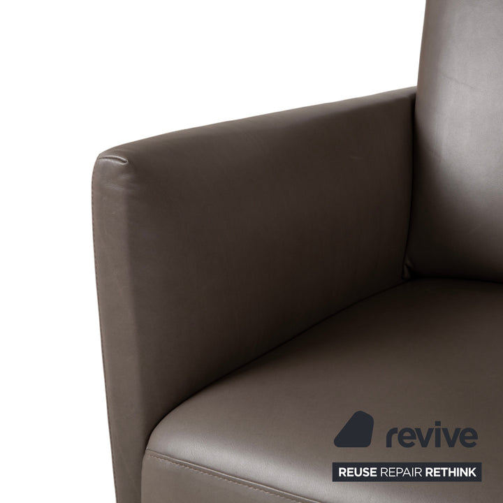 Rolf Benz Cara Leder Zweisitzer Grau Braun Taupe Sofa Couch