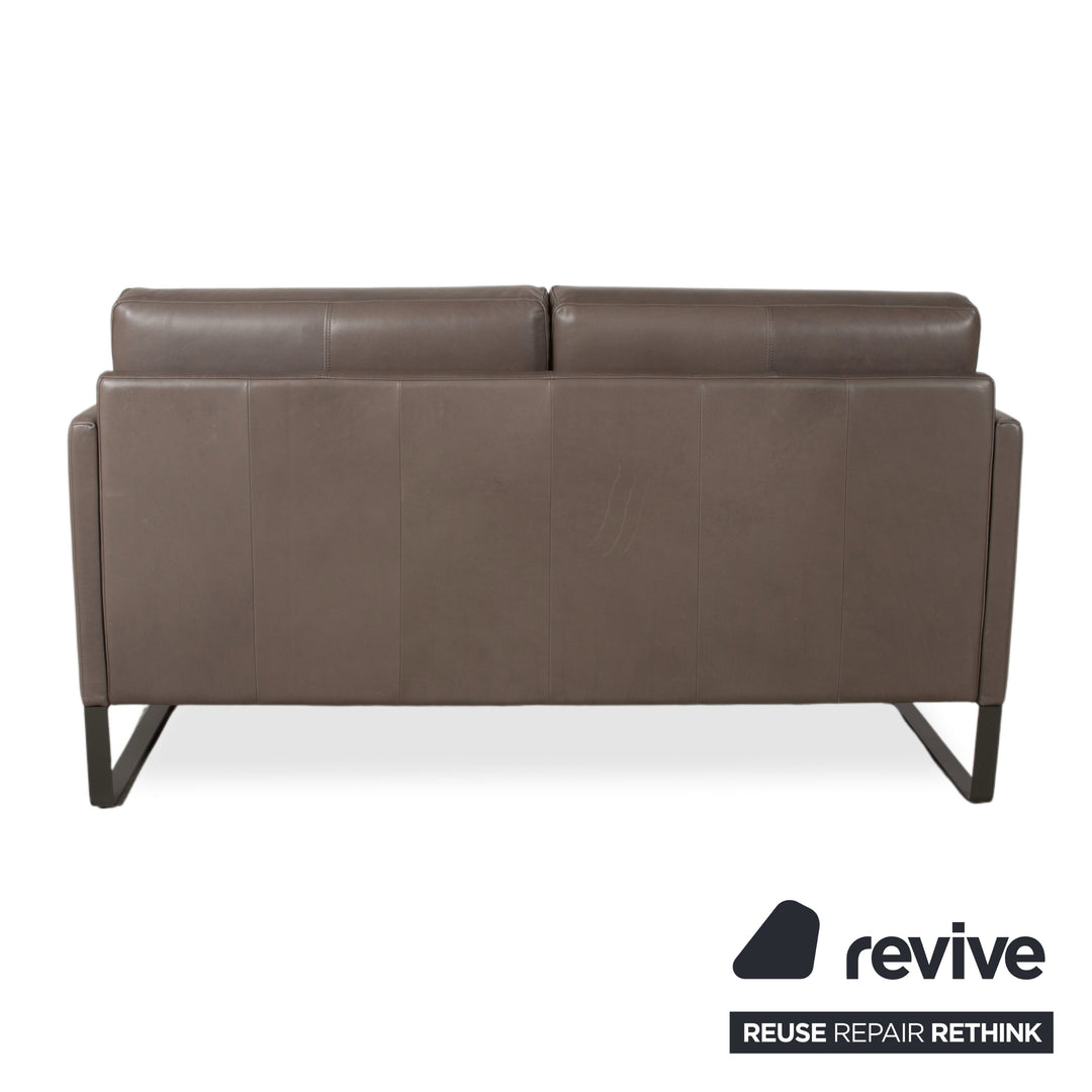 Rolf Benz Cara Leder Zweisitzer Grau Braun Taupe Sofa Couch