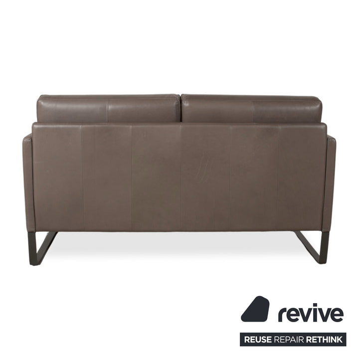 Rolf Benz Cara Leder Zweisitzer Grau Braun Taupe Sofa Couch