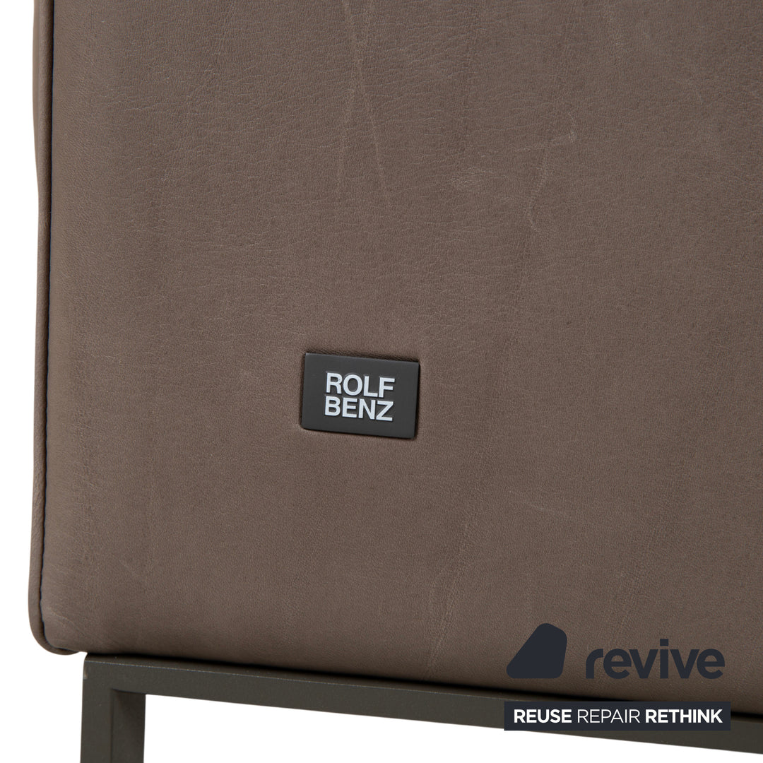 Rolf Benz Cara Leder Zweisitzer Grau Braun Taupe Sofa Couch