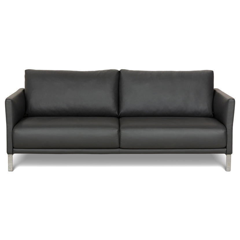 Rolf Benz Cara Leder Zweisitzer Dunkelgrau manuelle Funktion Sofa Couch