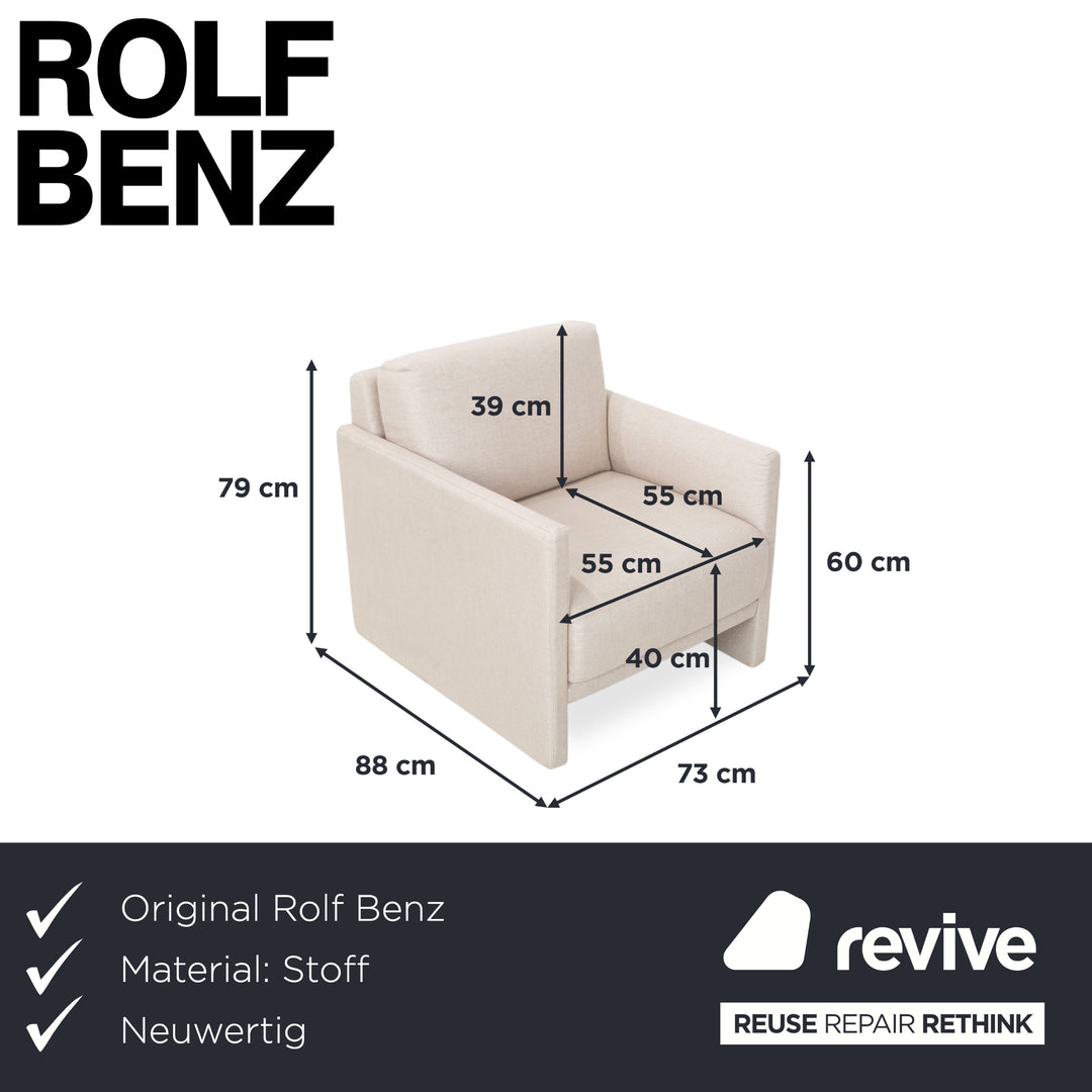 Rolf Benz Cara Stoff Sessel Grau Beige