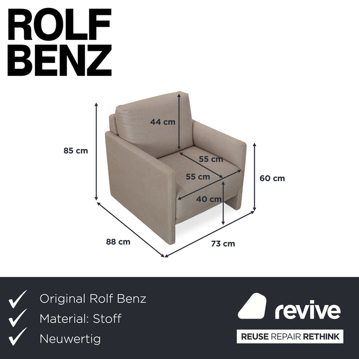 Rolf Benz Cara Stoff Sessel Grau Beige