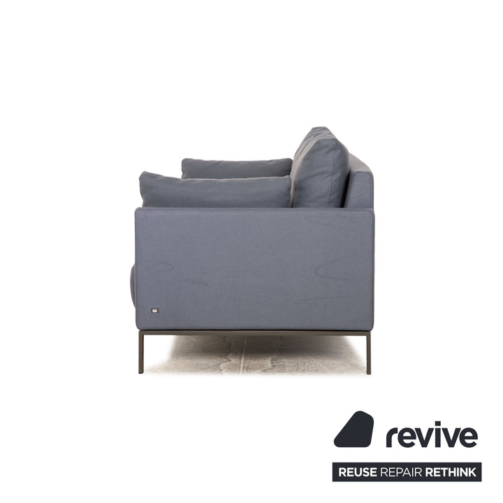 Rolf Benz Cara Fabric Two Seater Blue Gray Sofa Couch