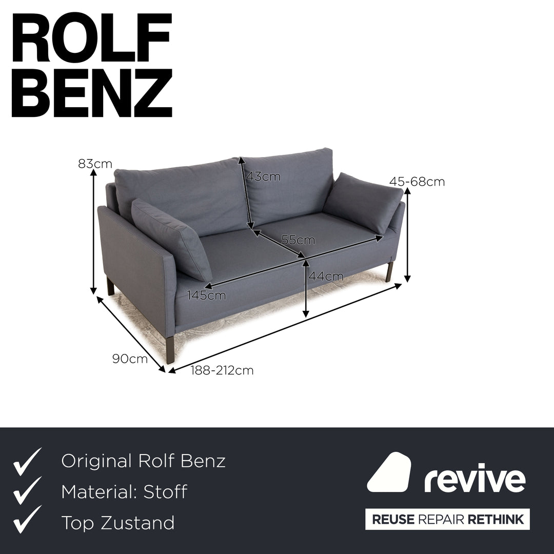 Rolf Benz Cara Stoff Zweisitzer Blau Grau Sofa Couch manuelle Funktion