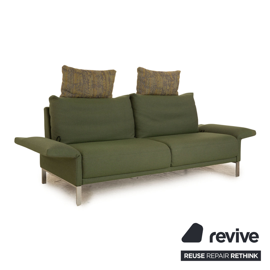 Rolf Benz Cara fabric two-seater green manual function sofa couch