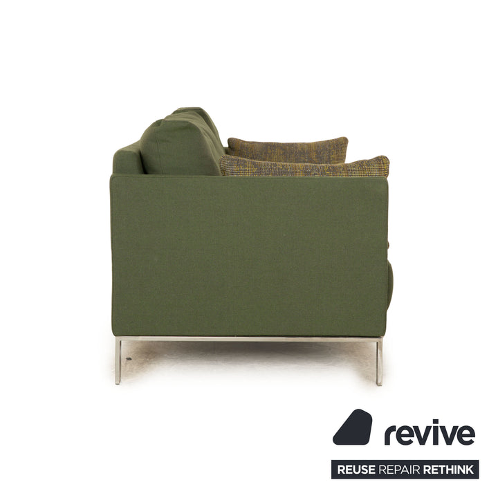 Rolf Benz Cara fabric two-seater green manual function sofa couch