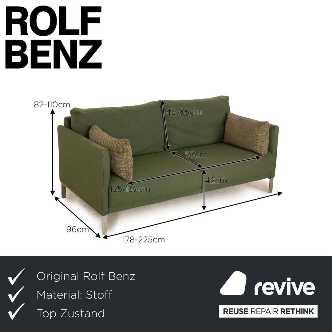 Rolf Benz Cara Stoff Zweisitzer Grün manuelle Funktion Sofa Couch