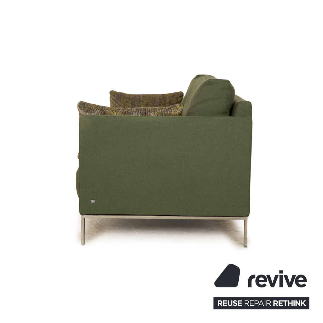 Rolf Benz Cara fabric two-seater green manual function sofa couch