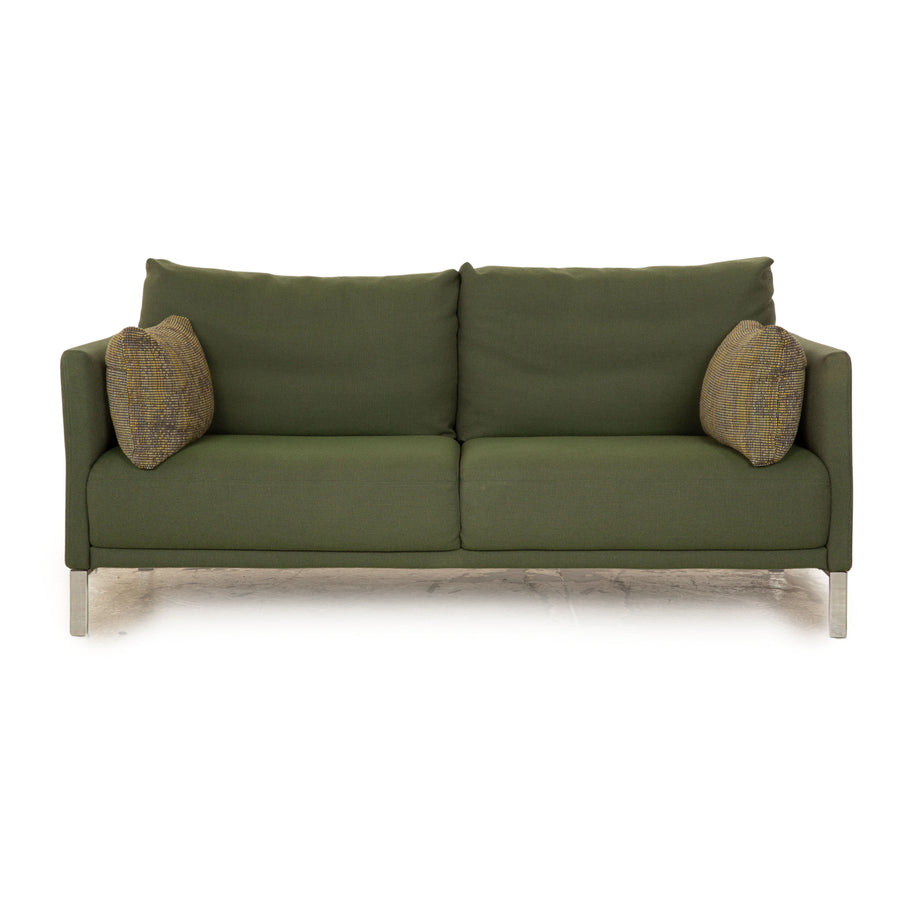 Rolf Benz Cara fabric two-seater green manual function sofa couch