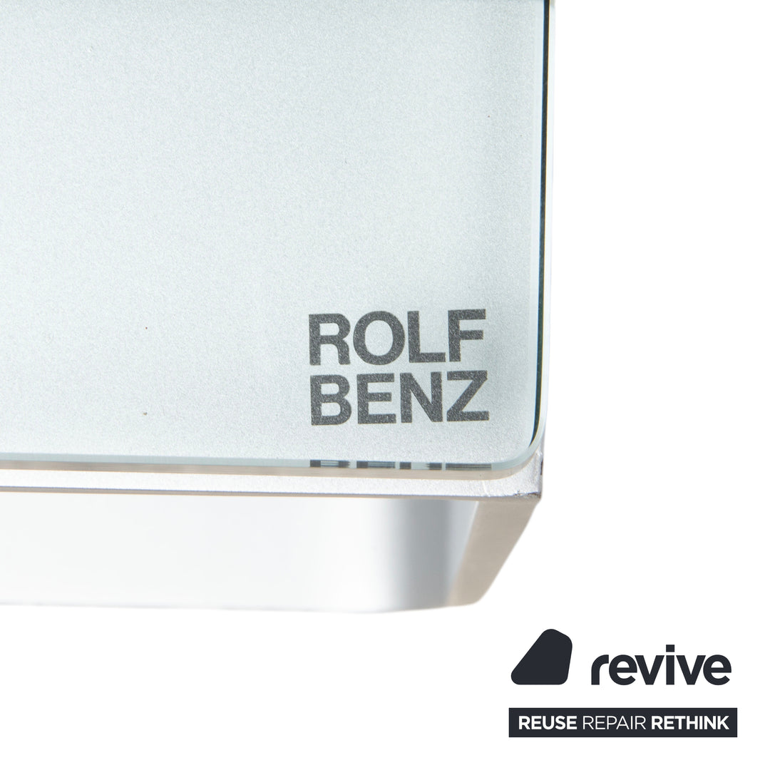Rolf Benz Couchtisch Glastisch Glas Chrom Silber Grau