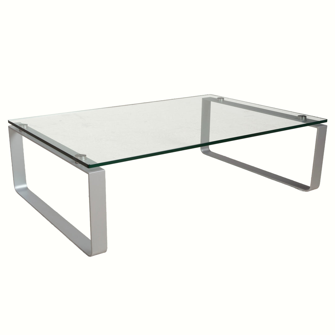 Rolf Benz Couchtisch Glastisch Glas Chrom Silber Grau