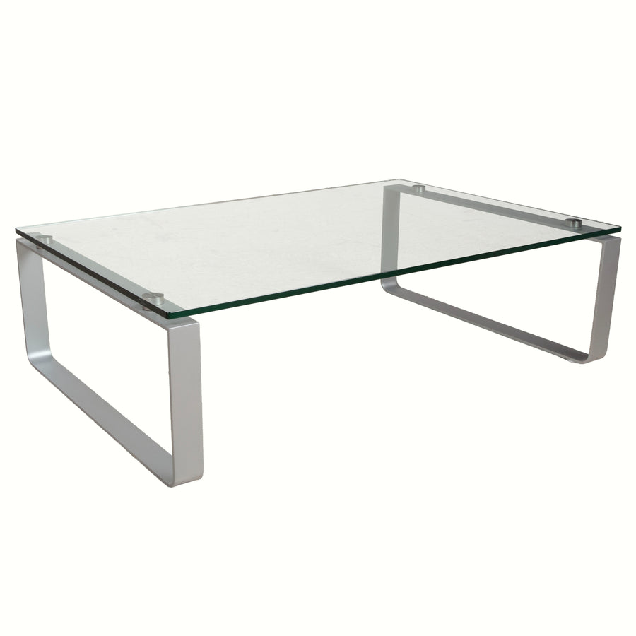 Rolf Benz Couchtisch Glastisch Glas Chrom Silber Grau