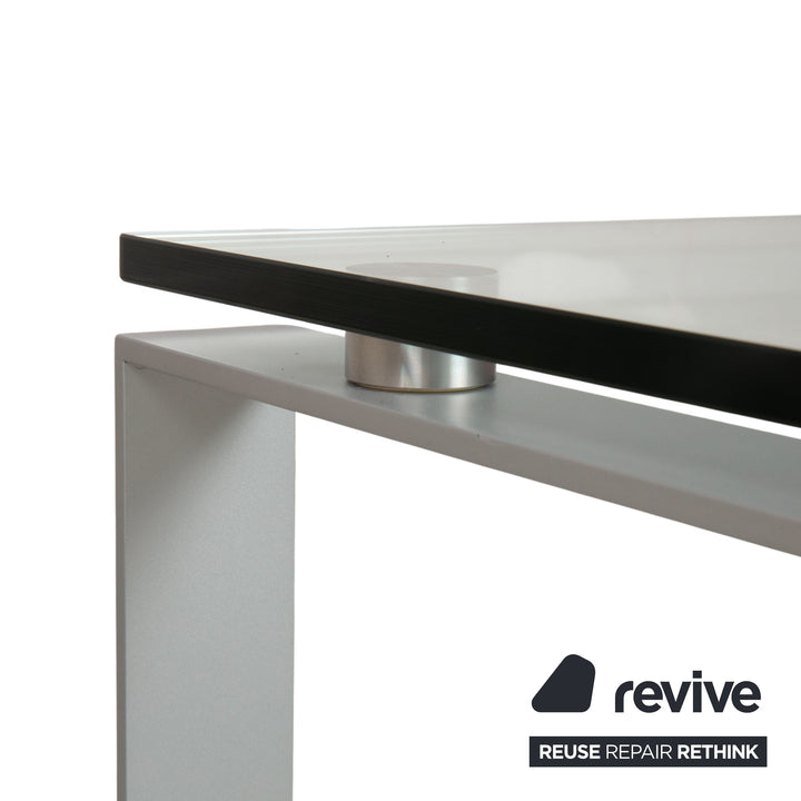 Rolf Benz Couchtisch Glastisch Glas Chrom Silber Grau