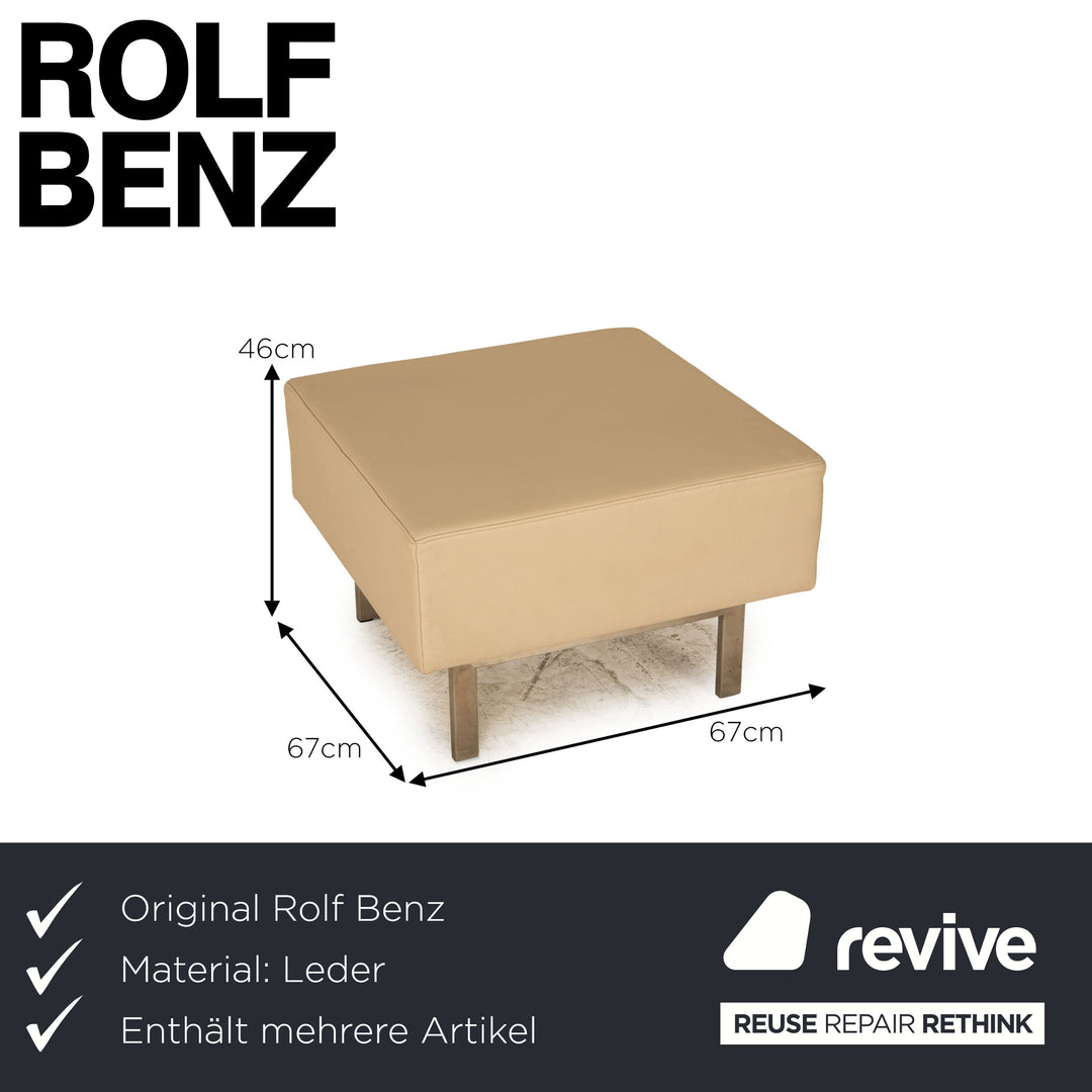 Rolf Benz Dono 6100 corner sofa leather cream sofa couch recamier right