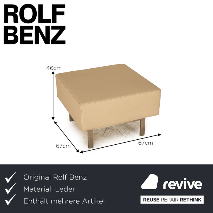 Rolf Benz Dono 6100 corner sofa leather cream sofa couch recamier right