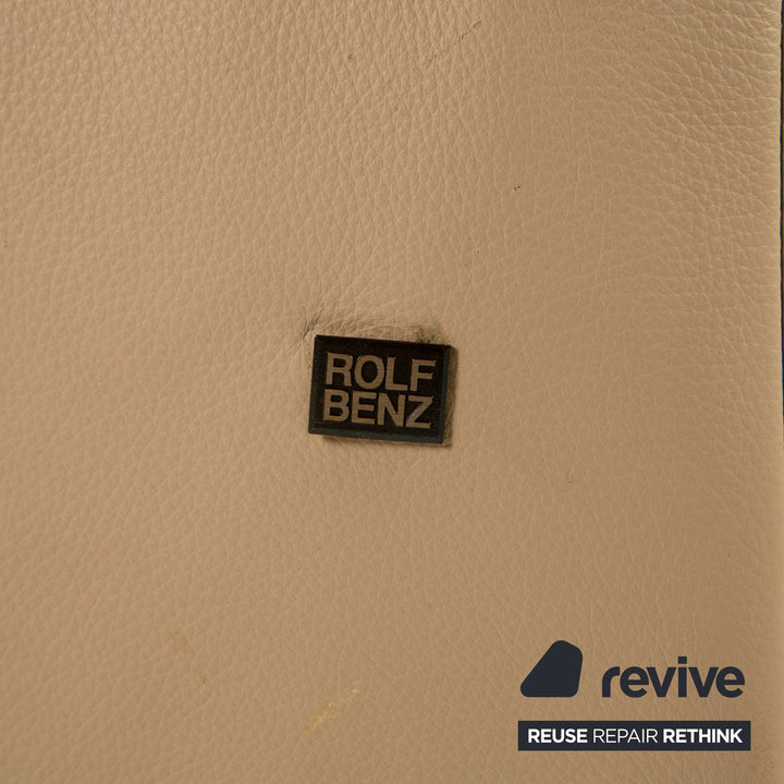 Rolf Benz Dono 6100 corner sofa leather cream sofa couch recamier right