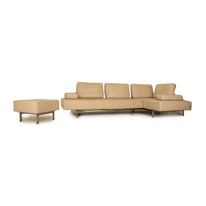 Rolf Benz Dono 6100 corner sofa leather cream sofa couch recamier right