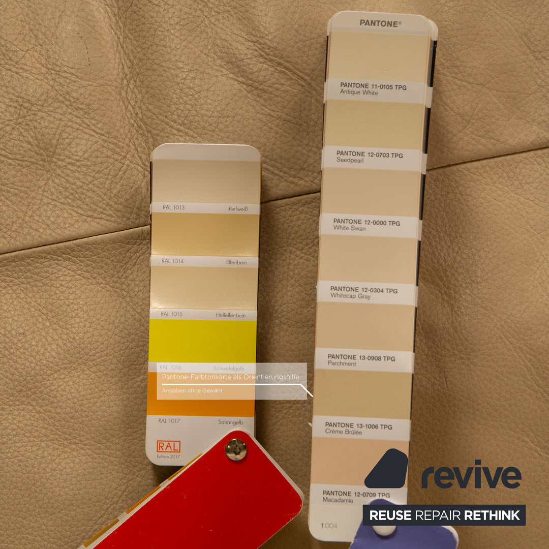 Rolf Benz Dono 6100 corner sofa leather cream sofa couch recamier right