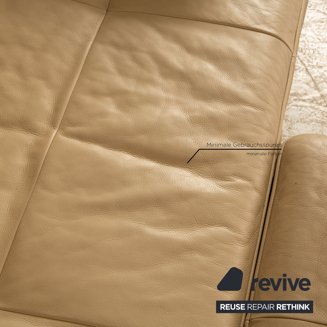 Rolf Benz Dono 6100 corner sofa leather cream sofa couch recamier right