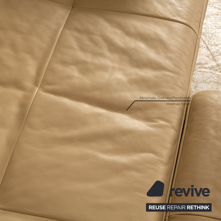 Rolf Benz Dono 6100 corner sofa leather cream sofa couch recamier right