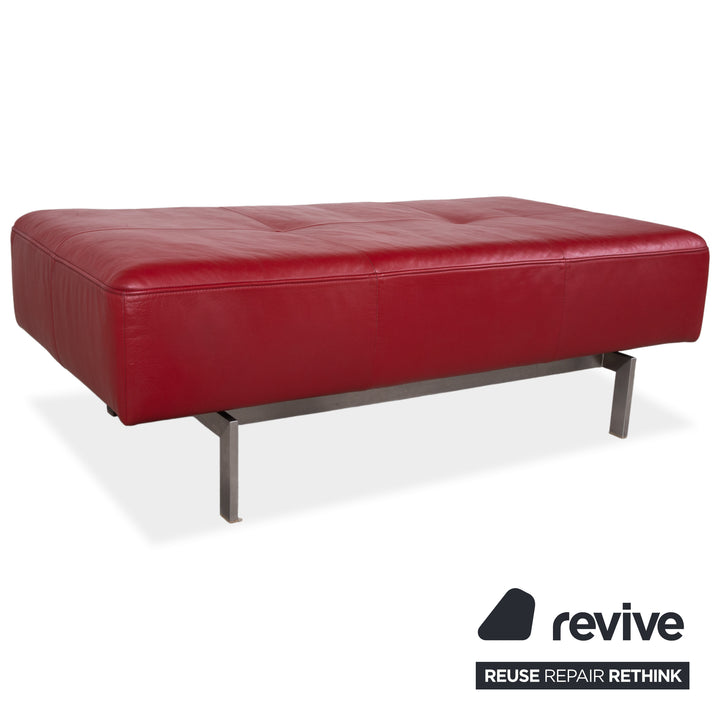Rolf Benz Dono 6100 Garnitur Leder Ecksofa Hocker Rot Sofa Couch manuelle Funktion