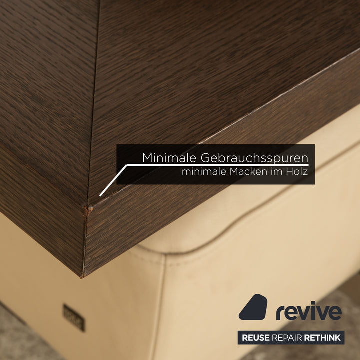 Rolf Benz Dono 6100 leather three-seater beige sofa couch manual function