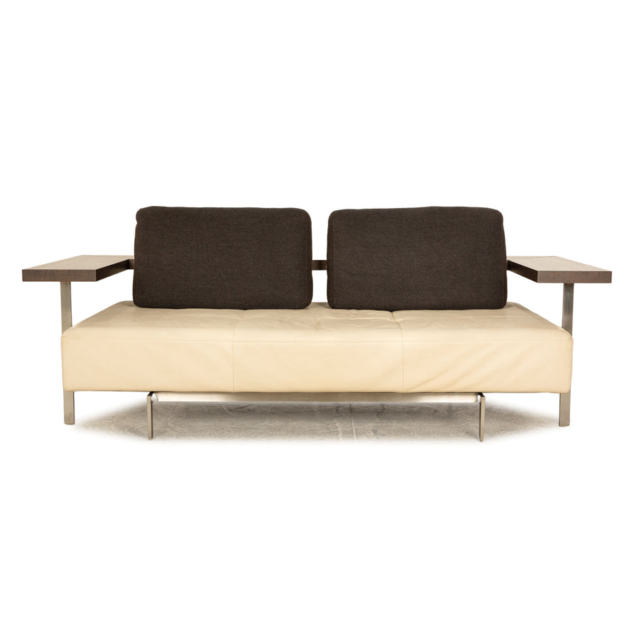 Rolf Benz Dono 6100 leather three-seater beige sofa couch manual function