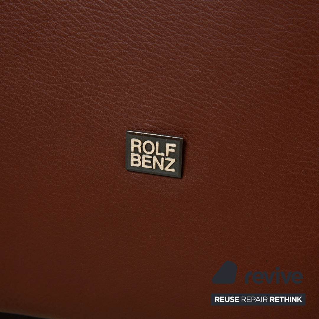Rolf Benz Dono 6100 Leder Dreisitzer Braun Cognac Kastanie Sofa Couch