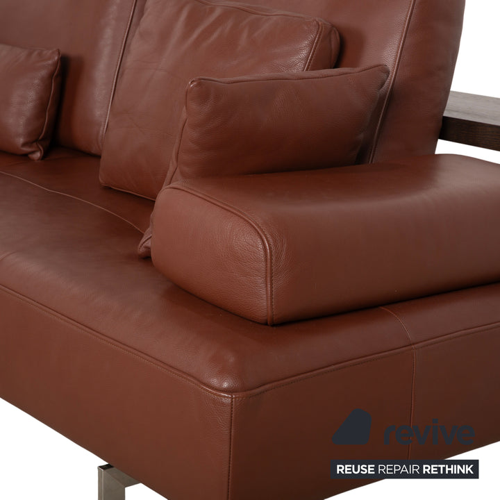 Rolf Benz Dono 6100 Leder Dreisitzer Braun Cognac Kastanie Sofa Couch