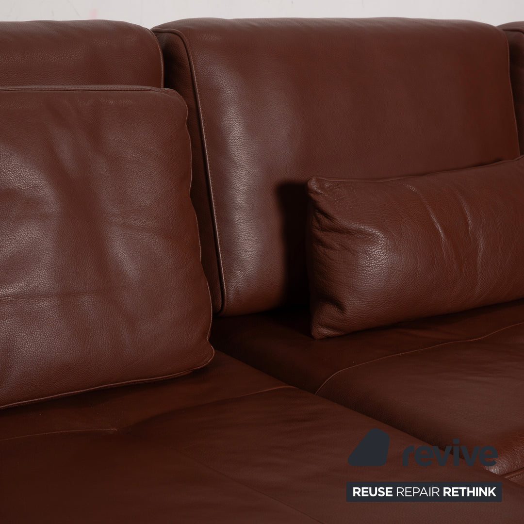 Rolf Benz Dono 6100 Leder Dreisitzer Braun Cognac Kastanie Sofa Couch