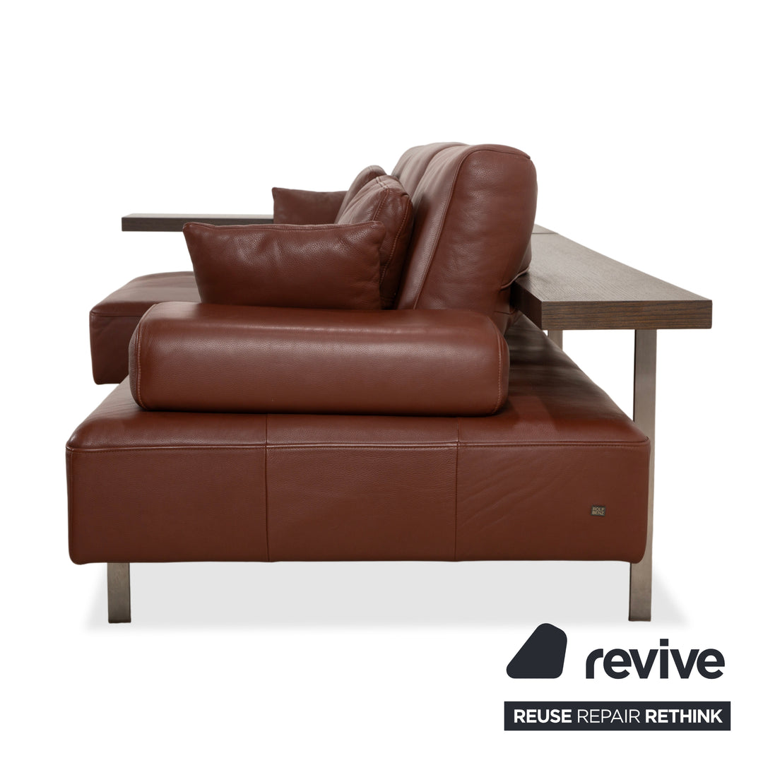 Rolf Benz Dono 6100 Leder Dreisitzer Braun Cognac Kastanie Sofa Couch