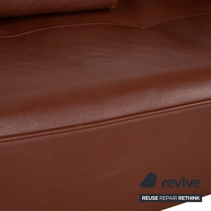 Rolf Benz Dono 6100 Leder Dreisitzer Braun Cognac Kastanie Sofa Couch