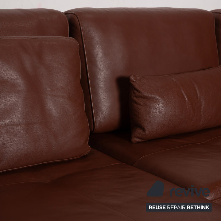 Rolf Benz Dono 6100 Leder Dreisitzer Hocker Braun Cognac Kastanie Sofa Couch