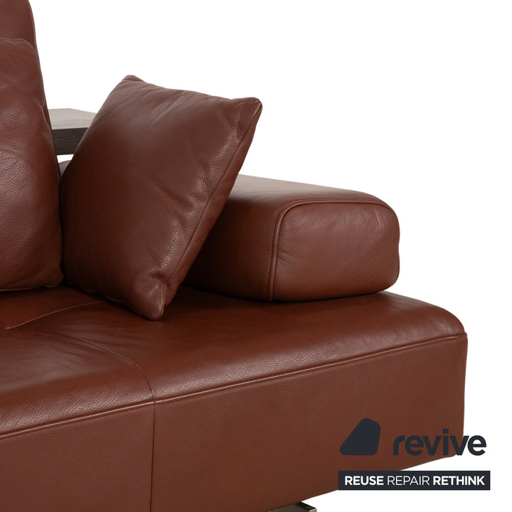 Rolf Benz Dono 6100 Leder Dreisitzer Hocker Braun Cognac Kastanie Sofa Couch