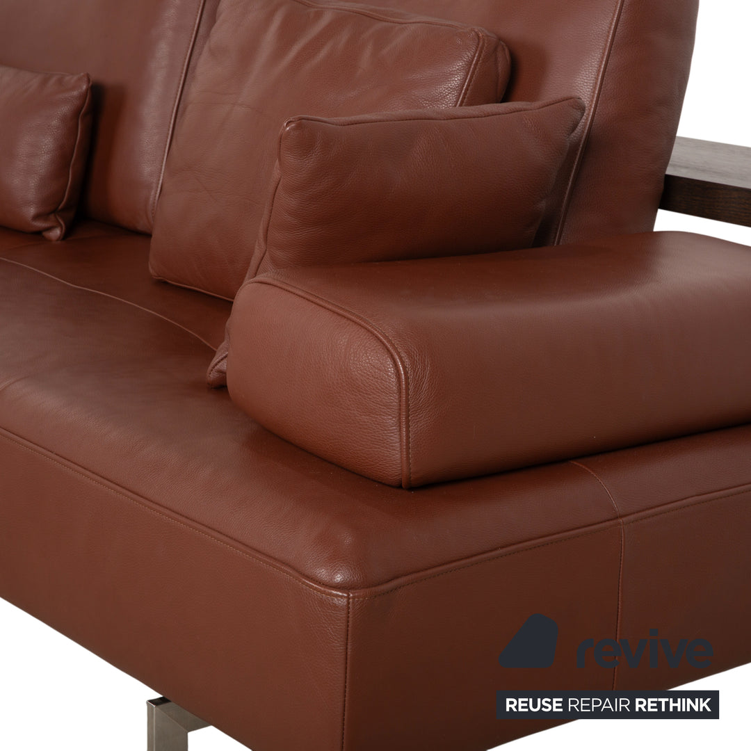 Rolf Benz Dono 6100 Leder Dreisitzer Hocker Braun Cognac Kastanie Sofa Couch