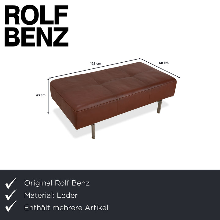 Rolf Benz Dono 6100 Leder Dreisitzer Hocker Braun Cognac Kastanie Sofa Couch