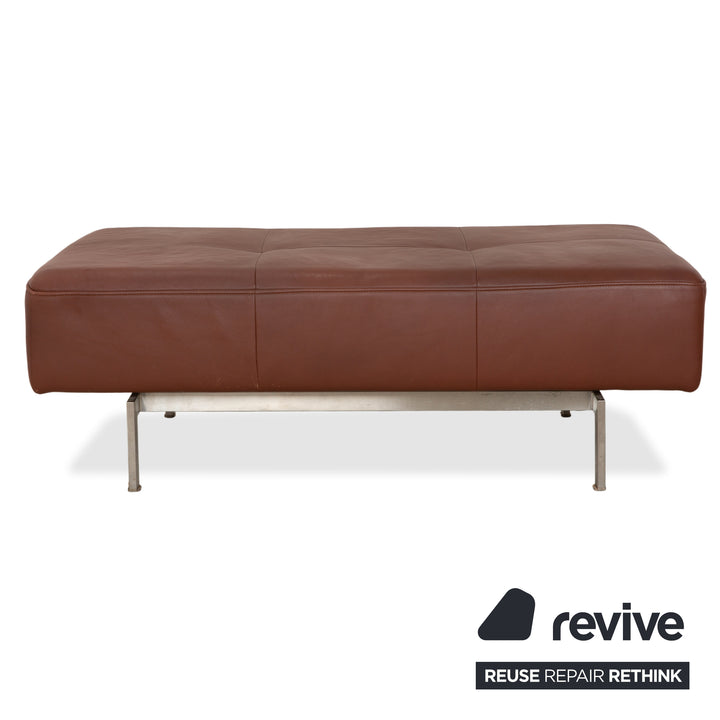 Rolf Benz Dono 6100 Leder Dreisitzer Hocker Braun Cognac Kastanie Sofa Couch