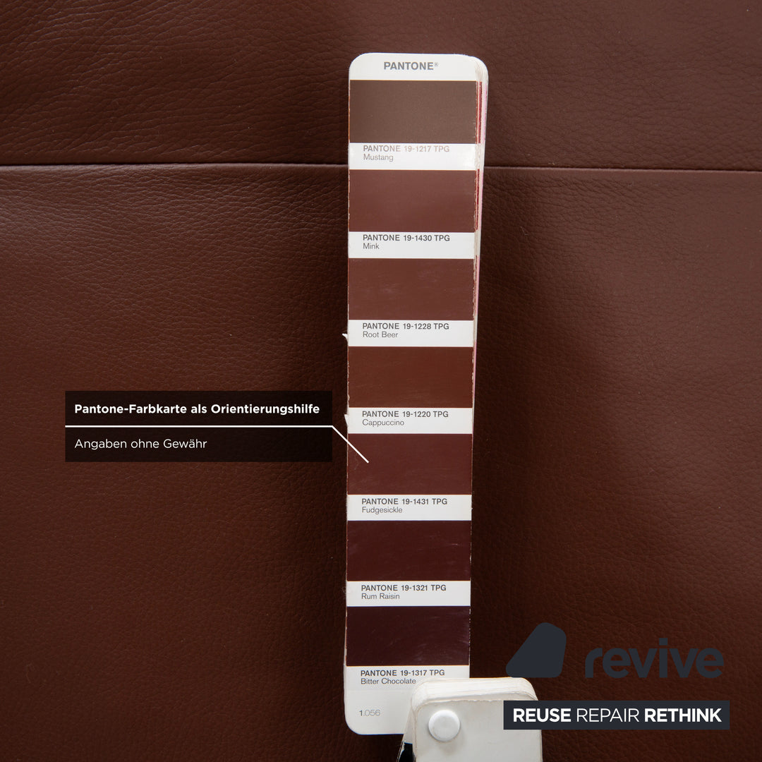 Rolf Benz Dono 6100 Leder Dreisitzer Hocker Braun Cognac Kastanie Sofa Couch