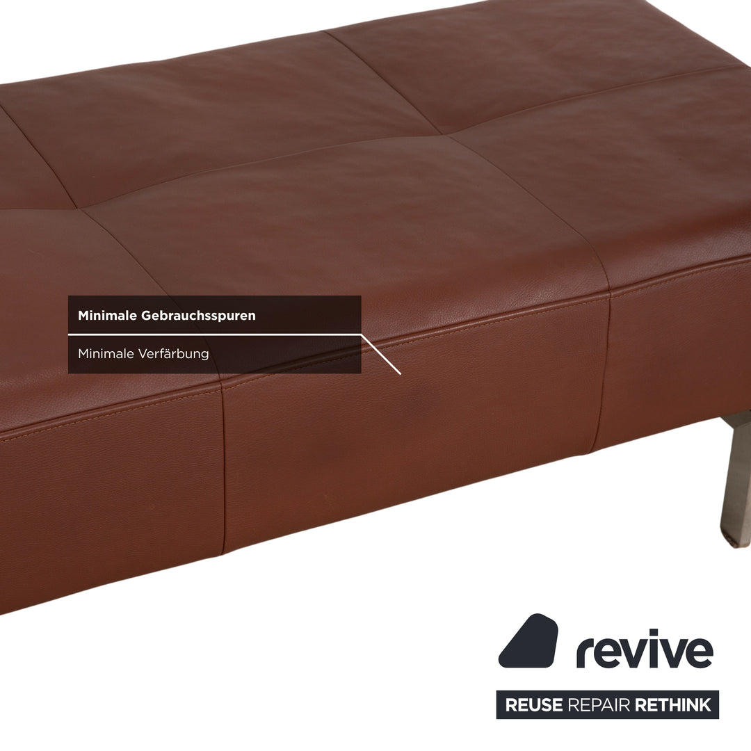 Rolf Benz Dono 6100 Leder Dreisitzer Hocker Braun Cognac Kastanie Sofa Couch