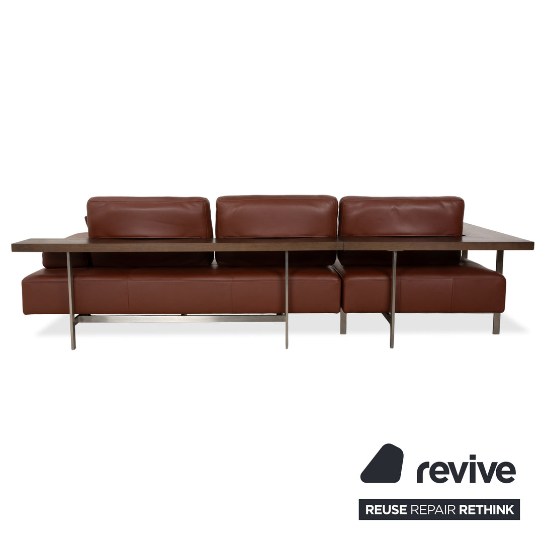 Rolf Benz Dono 6100 Leder Dreisitzer Hocker Braun Cognac Kastanie Sofa Couch
