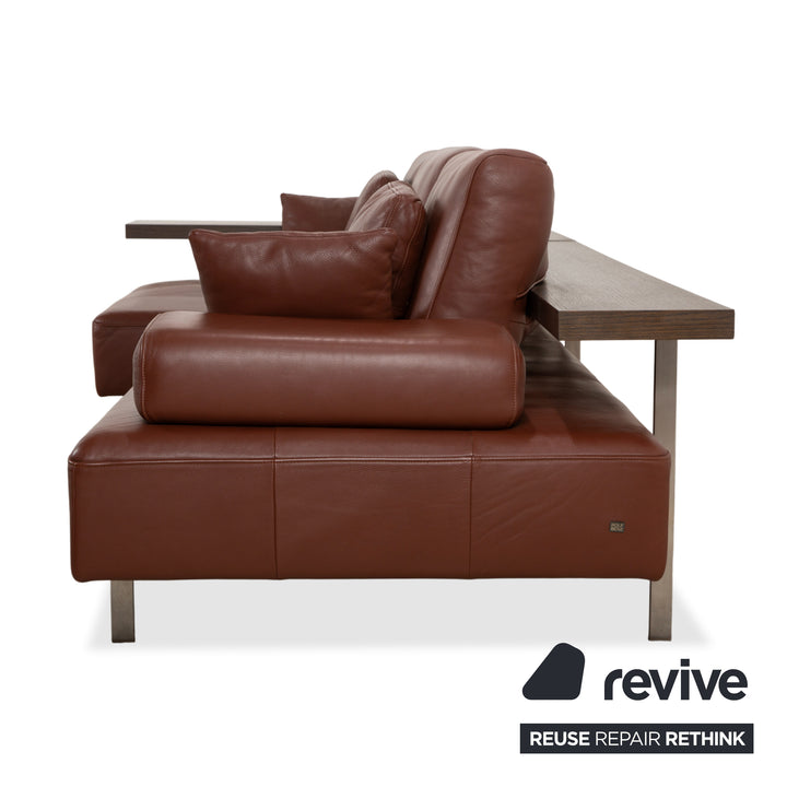 Rolf Benz Dono 6100 Leder Dreisitzer Hocker Braun Cognac Kastanie Sofa Couch