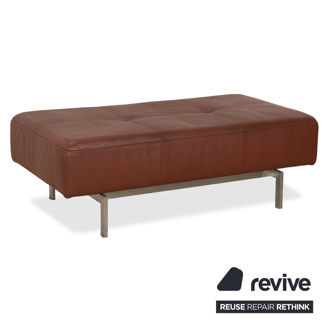 Rolf Benz Dono 6100 Leder Dreisitzer Hocker Braun Cognac Kastanie Sofa Couch