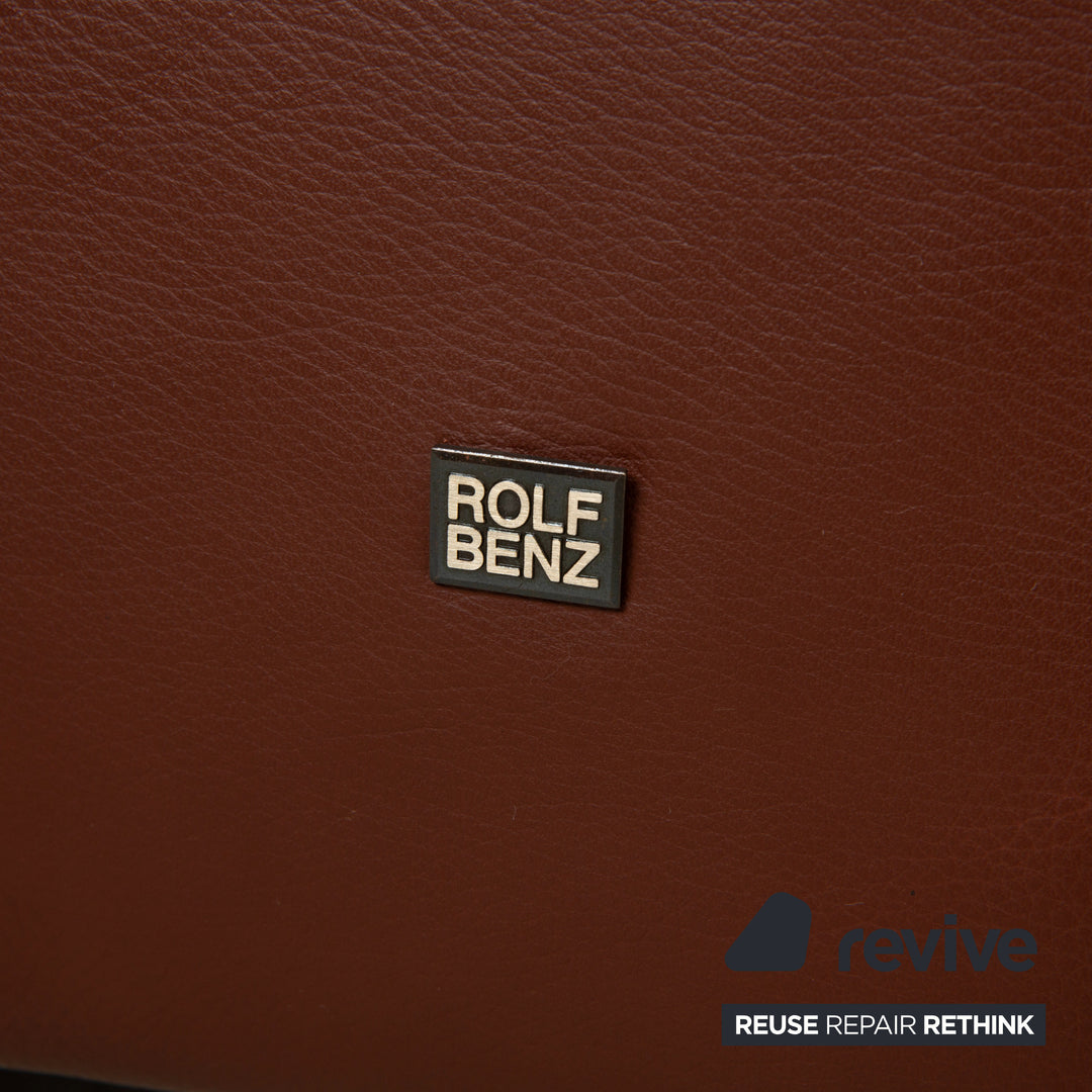 Rolf Benz Dono 6100 Leder Dreisitzer Hocker Braun Cognac Kastanie Sofa Couch