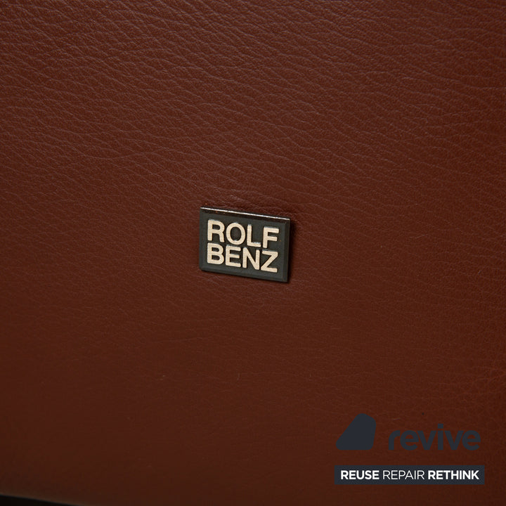 Rolf Benz Dono 6100 Leder Dreisitzer Hocker Braun Cognac Kastanie Sofa Couch
