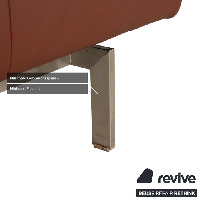 Rolf Benz Dono 6100 Leder Dreisitzer Hocker Braun Cognac Kastanie Sofa Couch