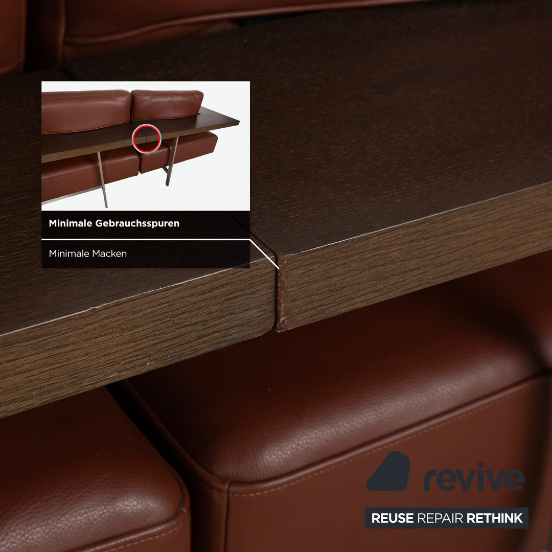 Rolf Benz Dono 6100 Leder Dreisitzer Hocker Braun Cognac Kastanie Sofa Couch