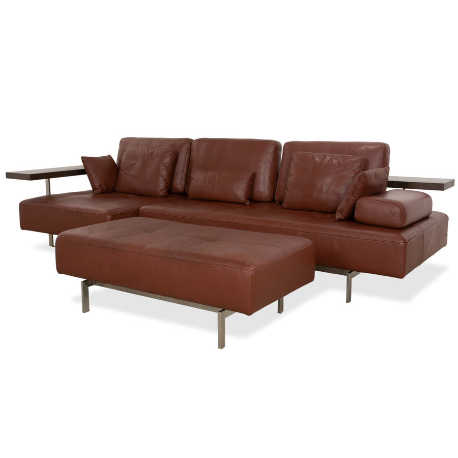 Rolf Benz Dono 6100 Leder Dreisitzer Hocker Braun Cognac Kastanie Sofa Couch